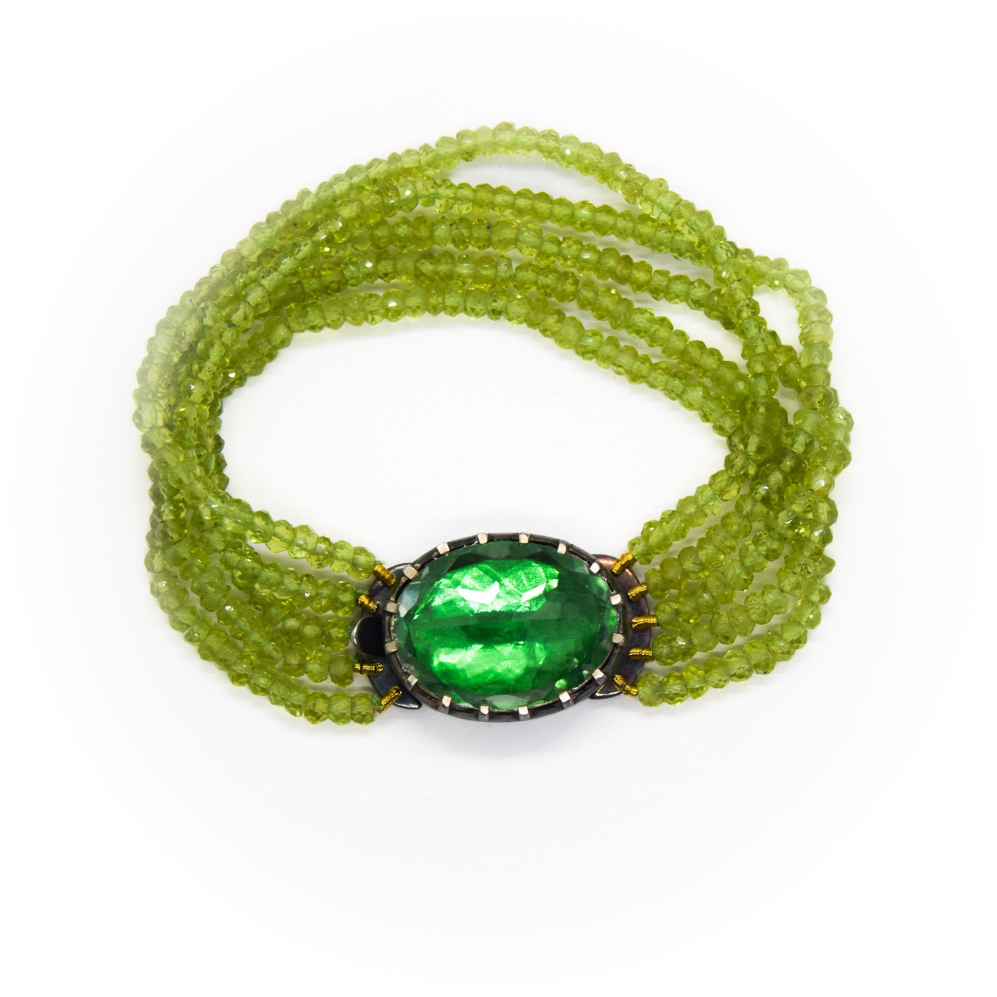 Quartz and Peridot Bracelet
