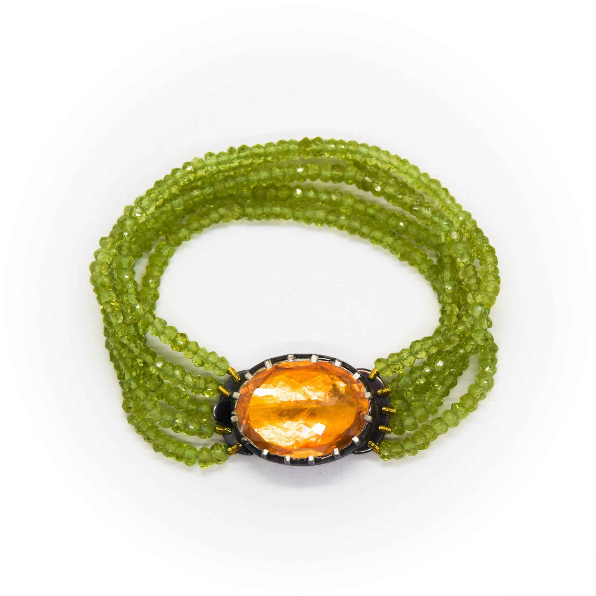 Quartz and Peridot Bracelet