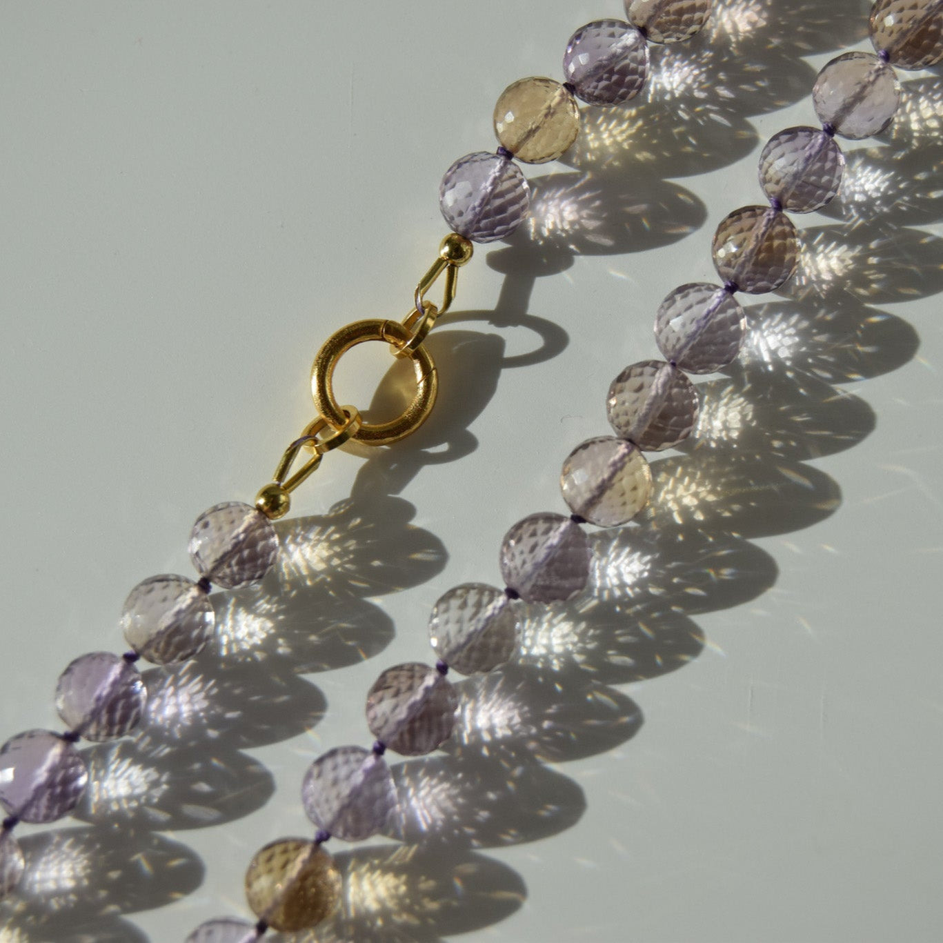 Ametrine Facetted Ball Neckace