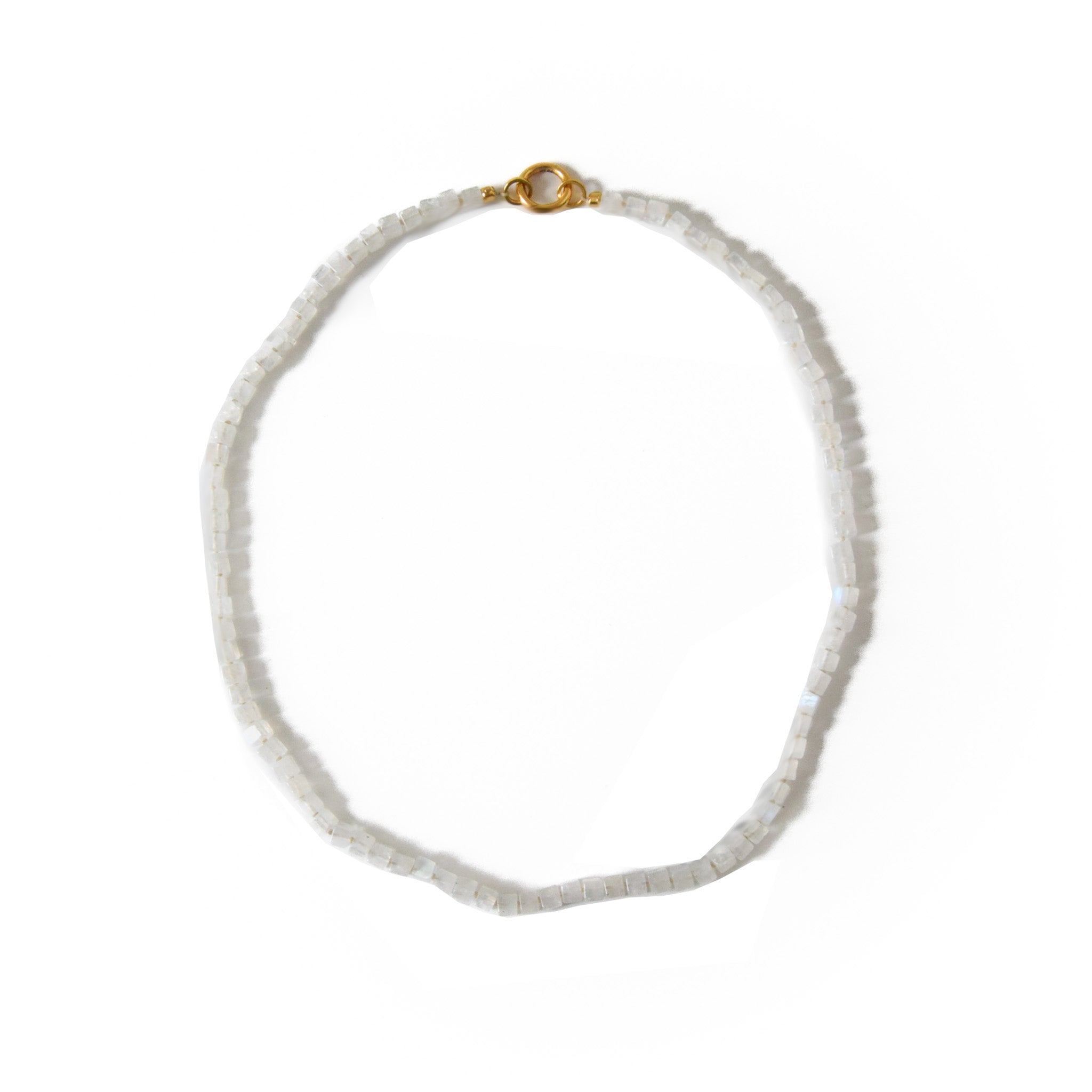 Rainbow Moonstone Cube Necklace