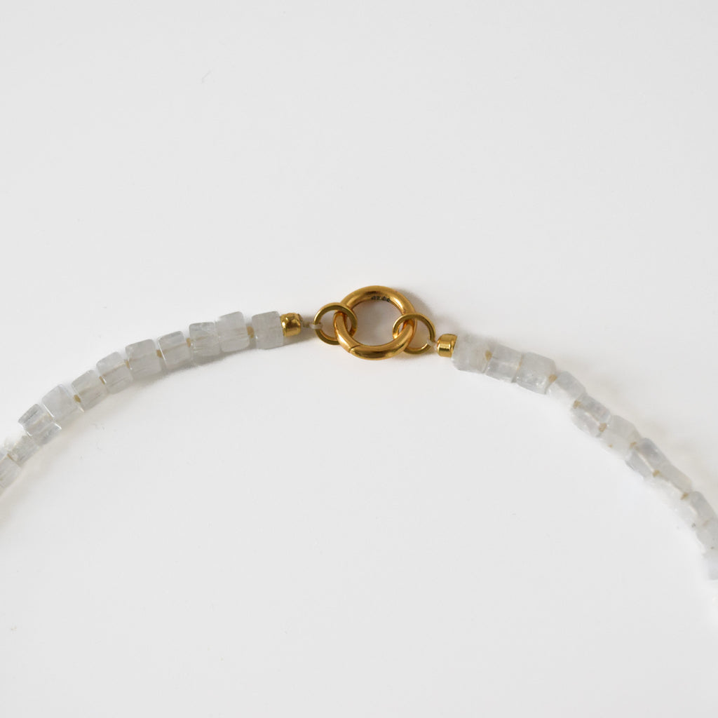 Rainbow Moonstone Cube Necklace
