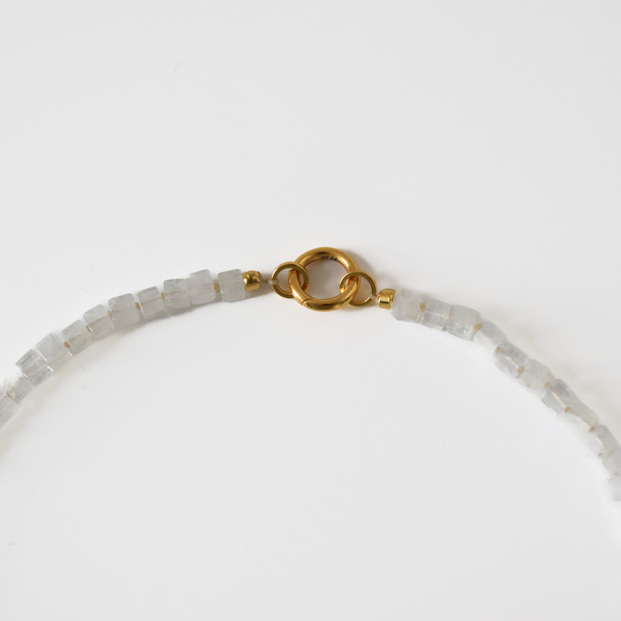 Rainbow Moonstone Cube Necklace