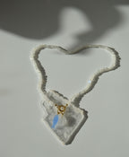 Rainbow Moonstone Cube Necklace
