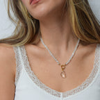 Rainbow Moonstone Cube Necklace