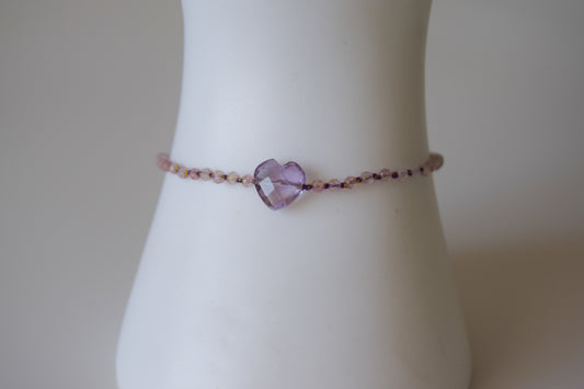 Amethyst Heart Bracelet