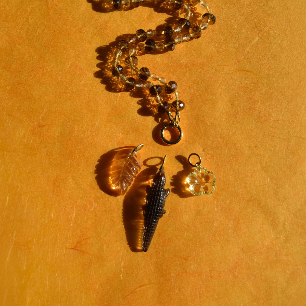 Pulsar — Beer Quartz and Citrine Necklace