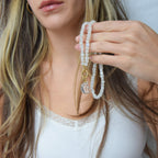 Rainbow Moonstone Cube Necklace