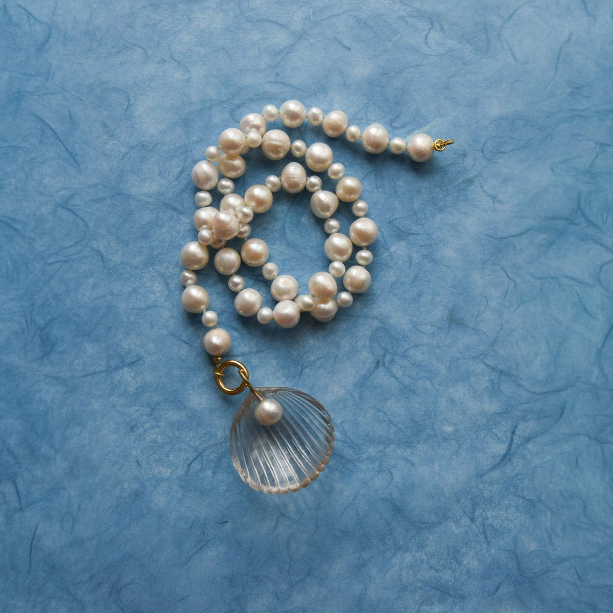 Shell & pearl pendant