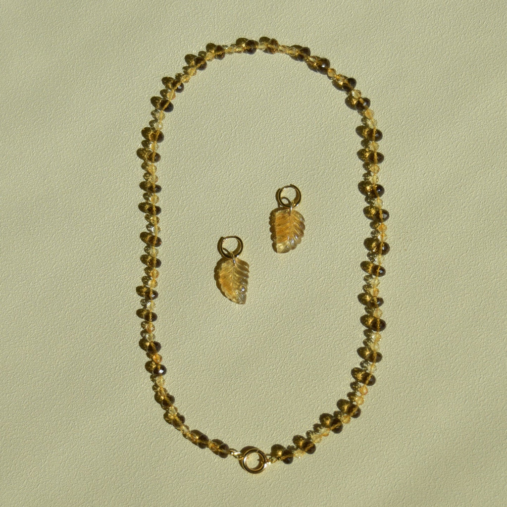 Pulsar — Beer Quartz and Citrine Necklace