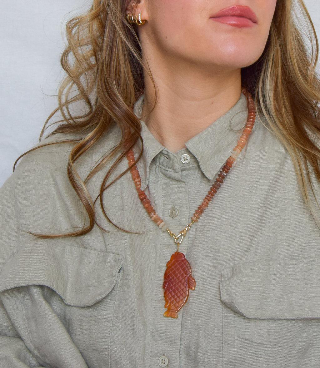 Origin — Peach Moonstone Necklace
