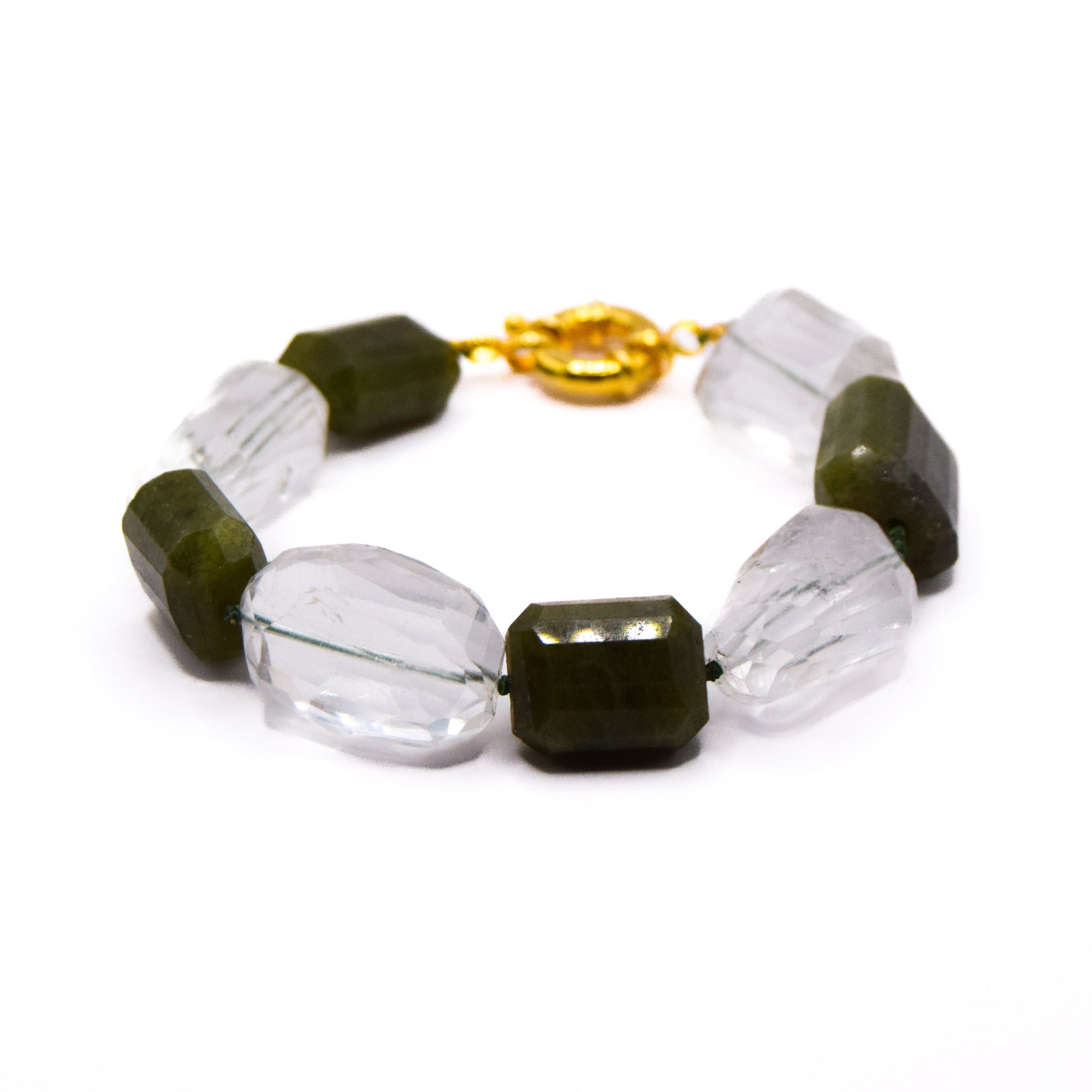 Clear Quartz & Vesuvianite Bracelet