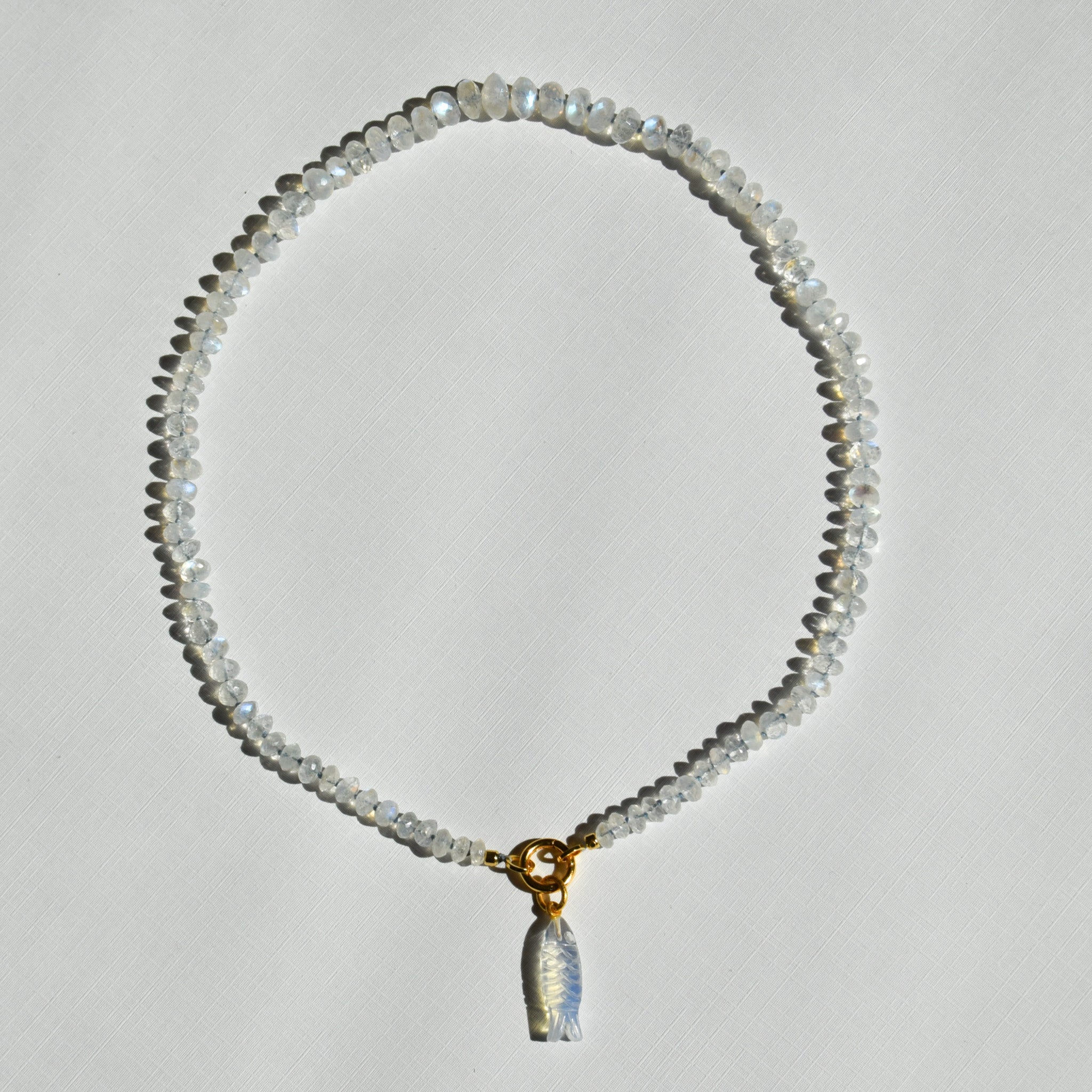 Facetted Rainbow Moonstone Necklace