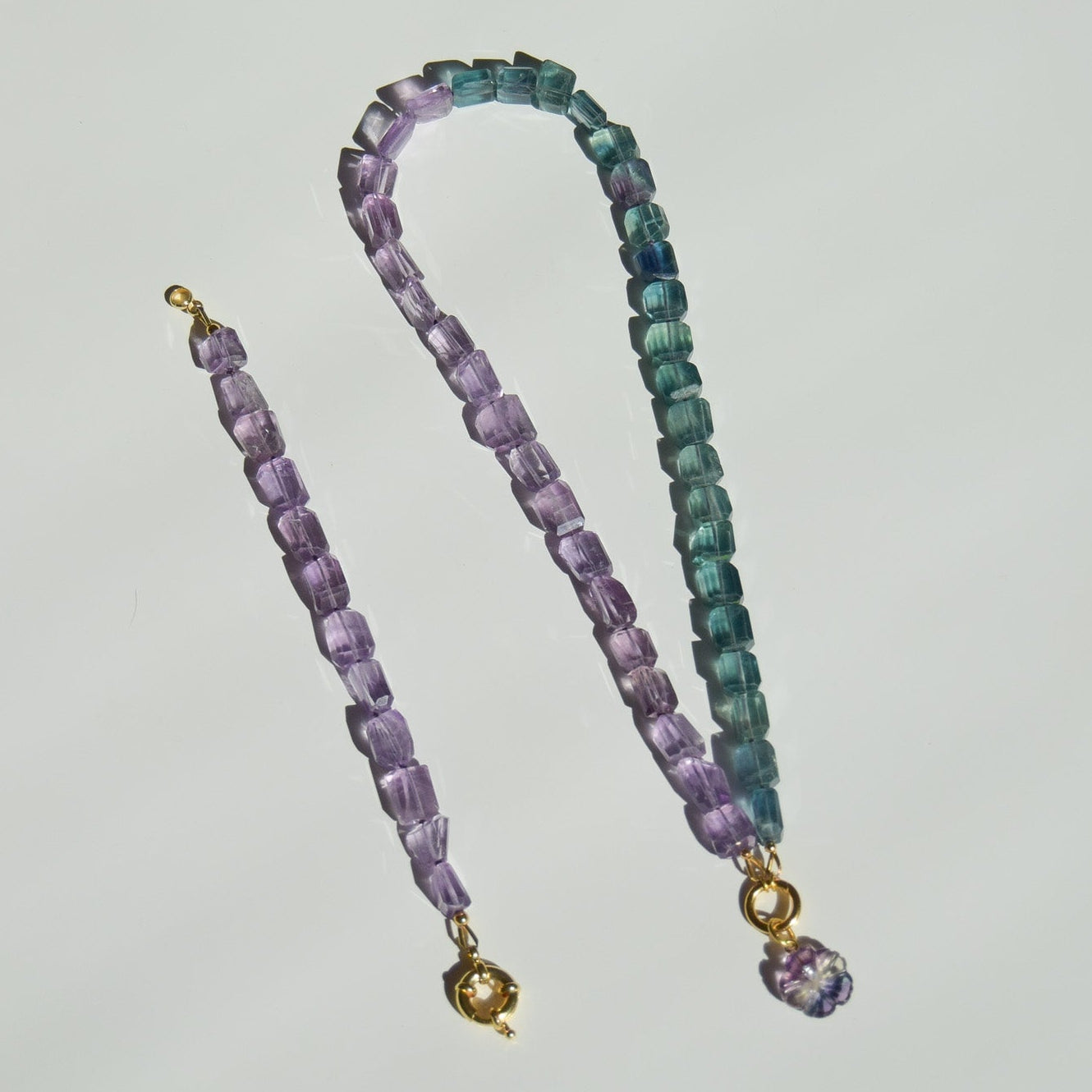 Balance — Fluorite and Amethyst Necklace