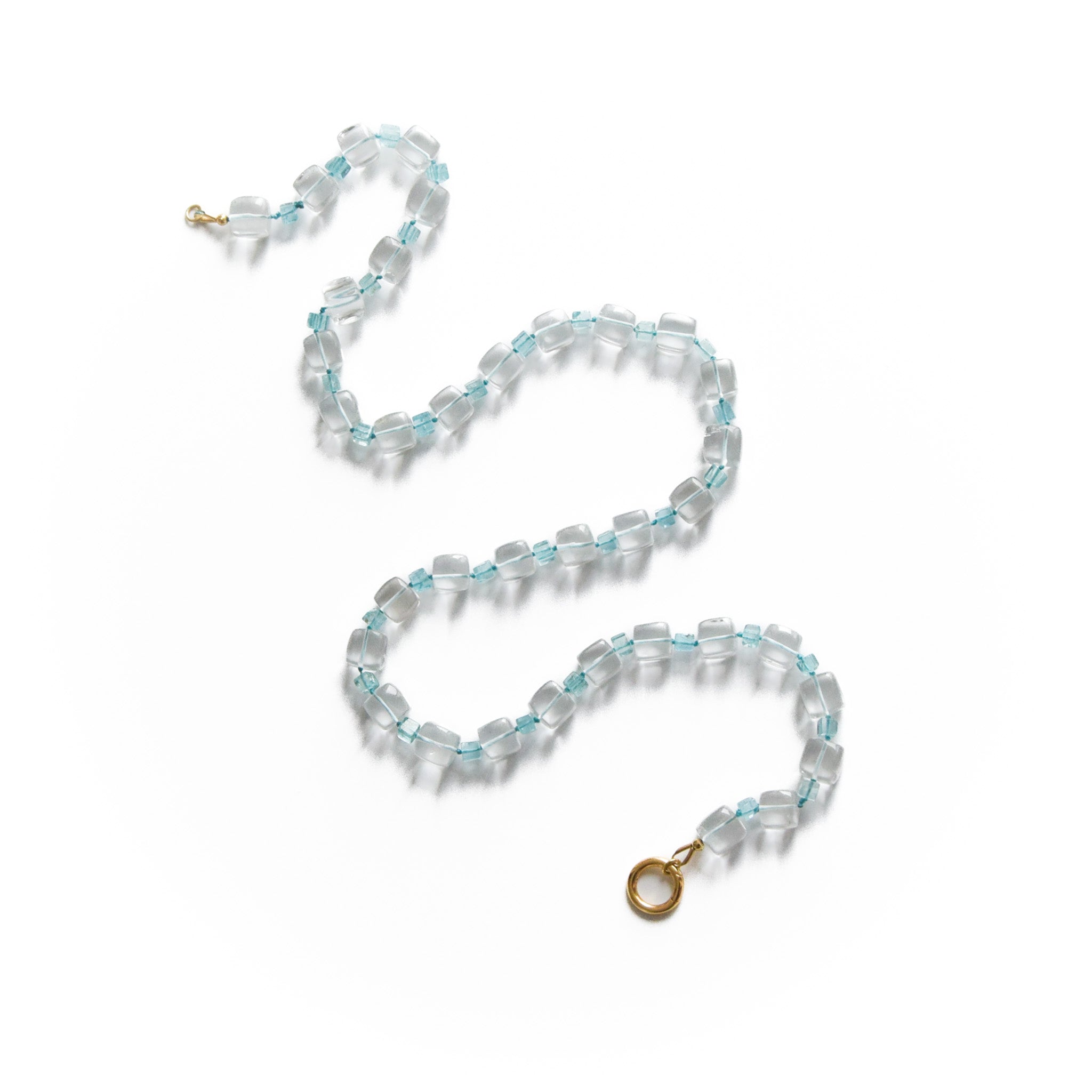Duality — Clear quartz and Apatite Necklace
