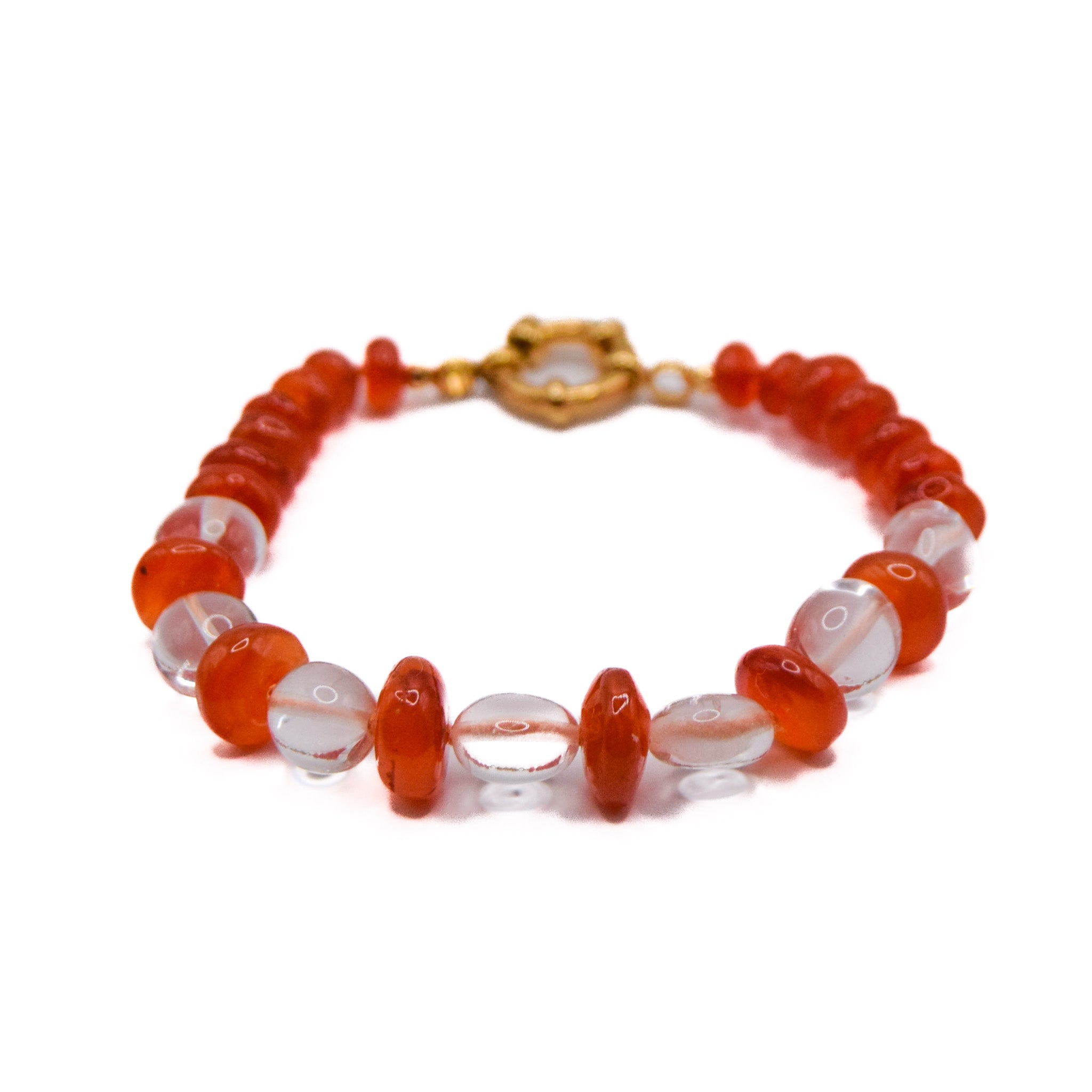 Carnelian & Clear Quartz Bracelet
