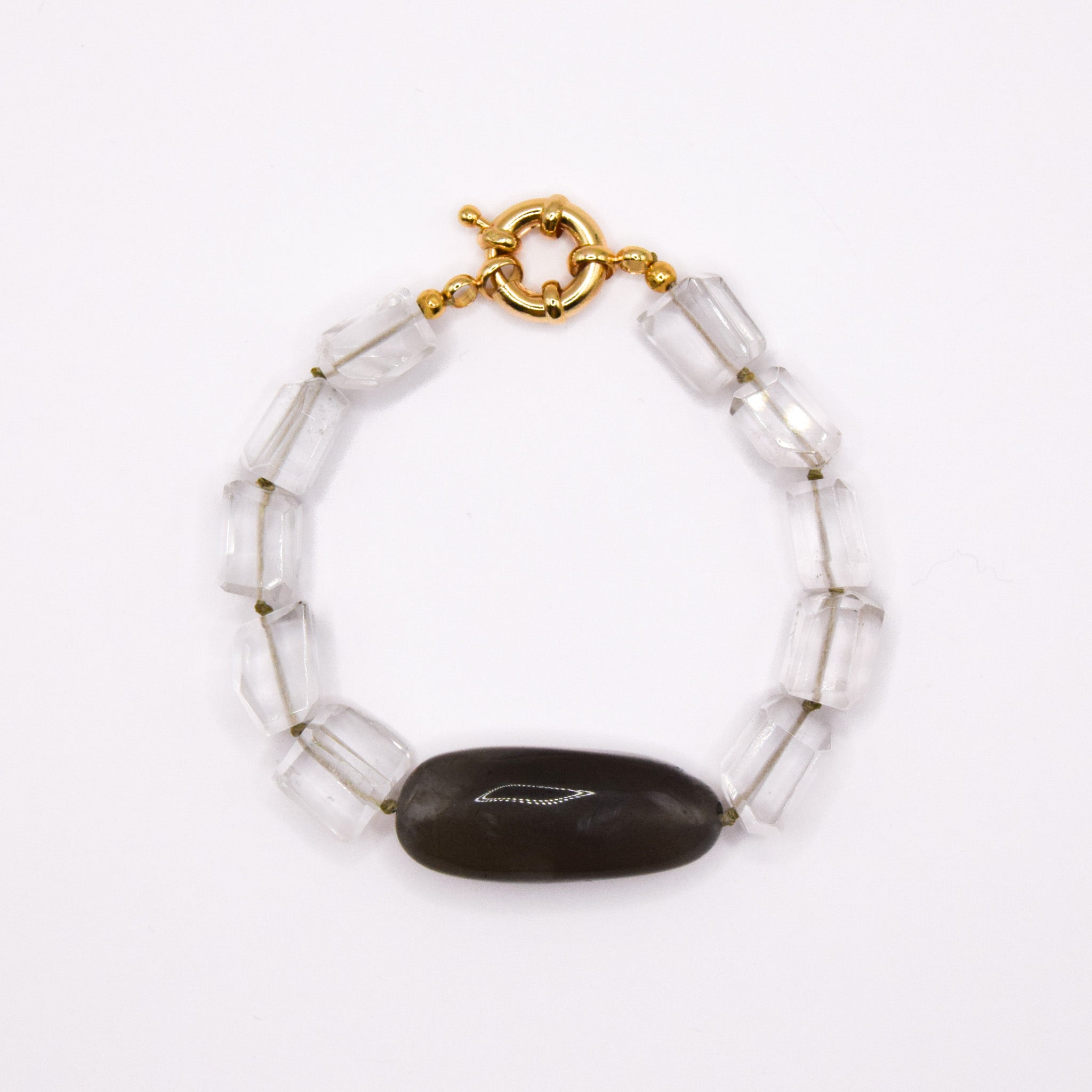Moonstone & Clear Quartz Bracelet