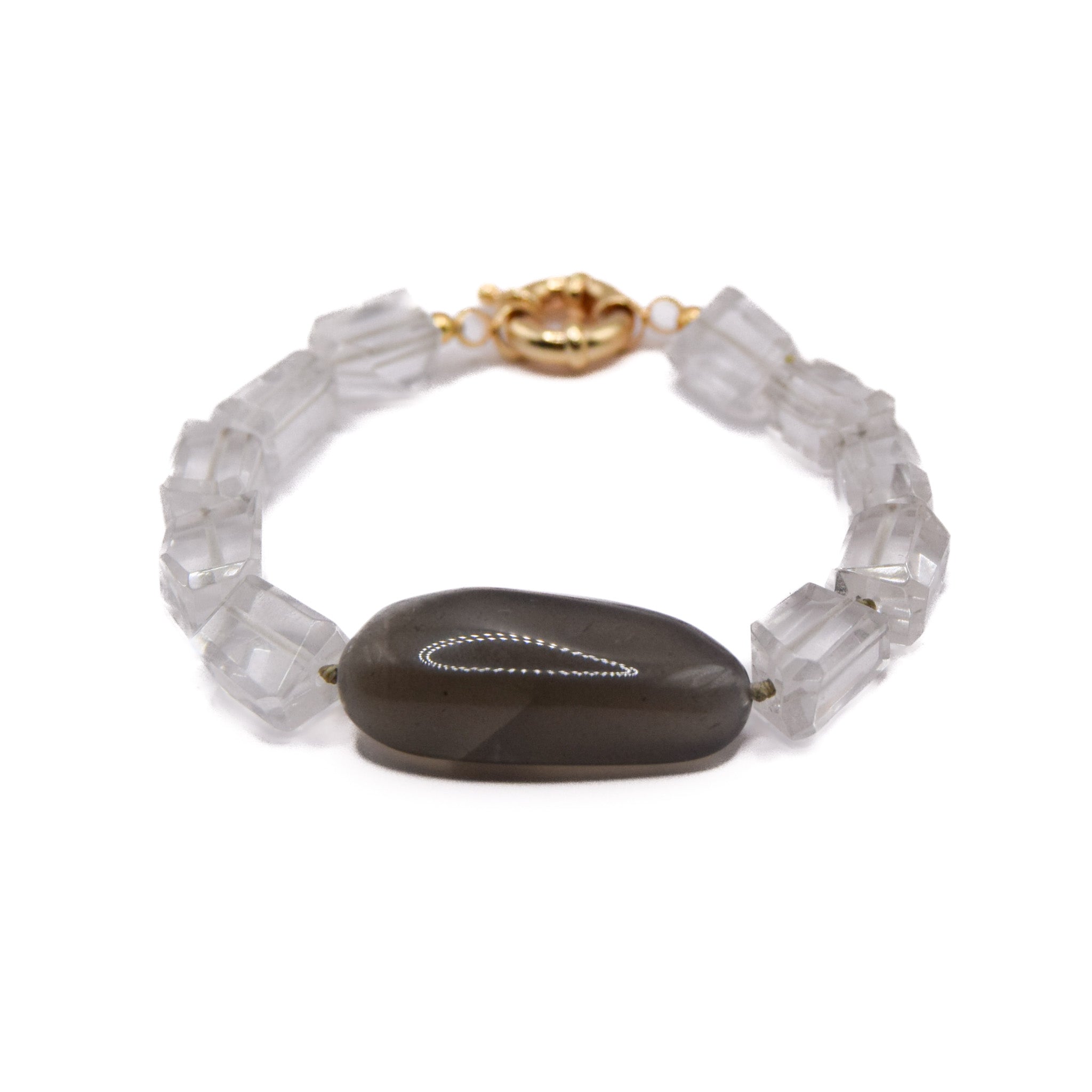 Moonstone & Clear Quartz Bracelet