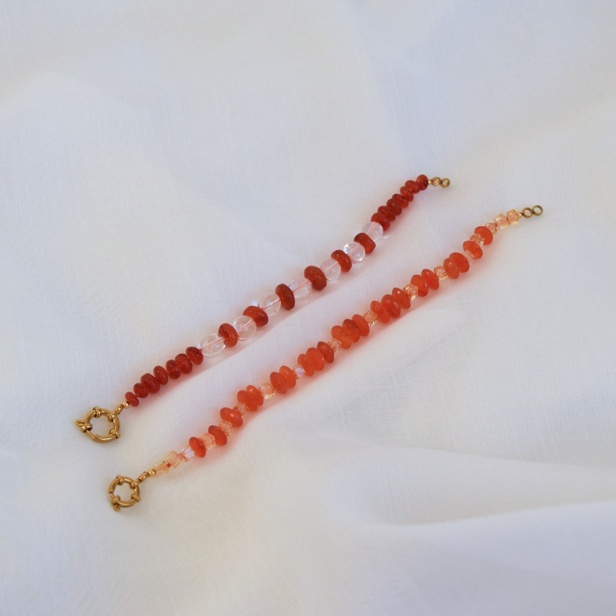 Carnelian & Clear Quartz Bracelet