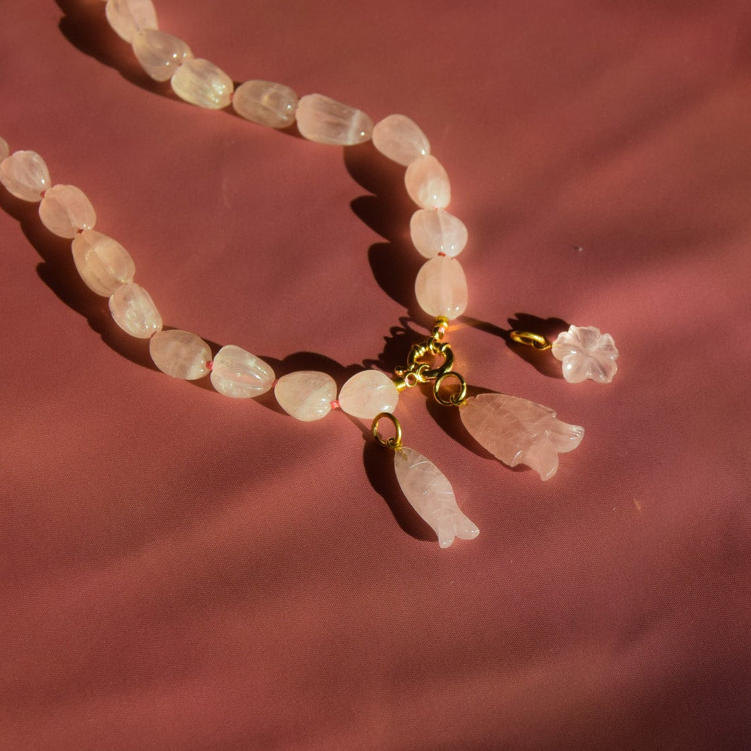Rose Quartz Melon Necklace