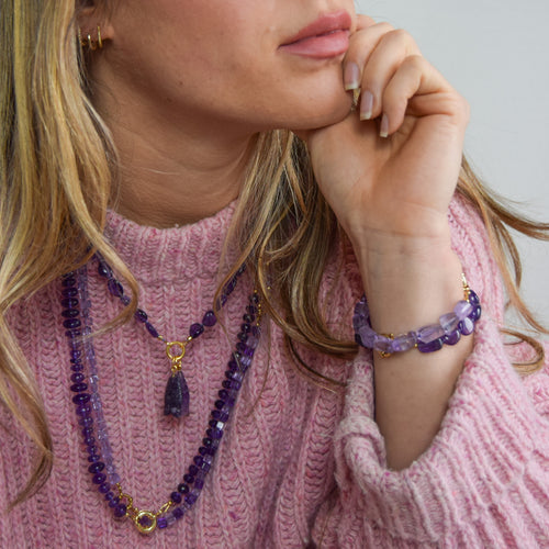 Angular — Amethyst Bracelet