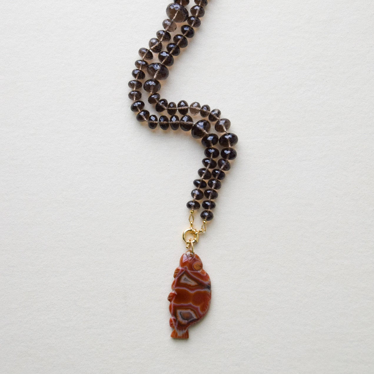Soundwave Smokey Quartz Necklace