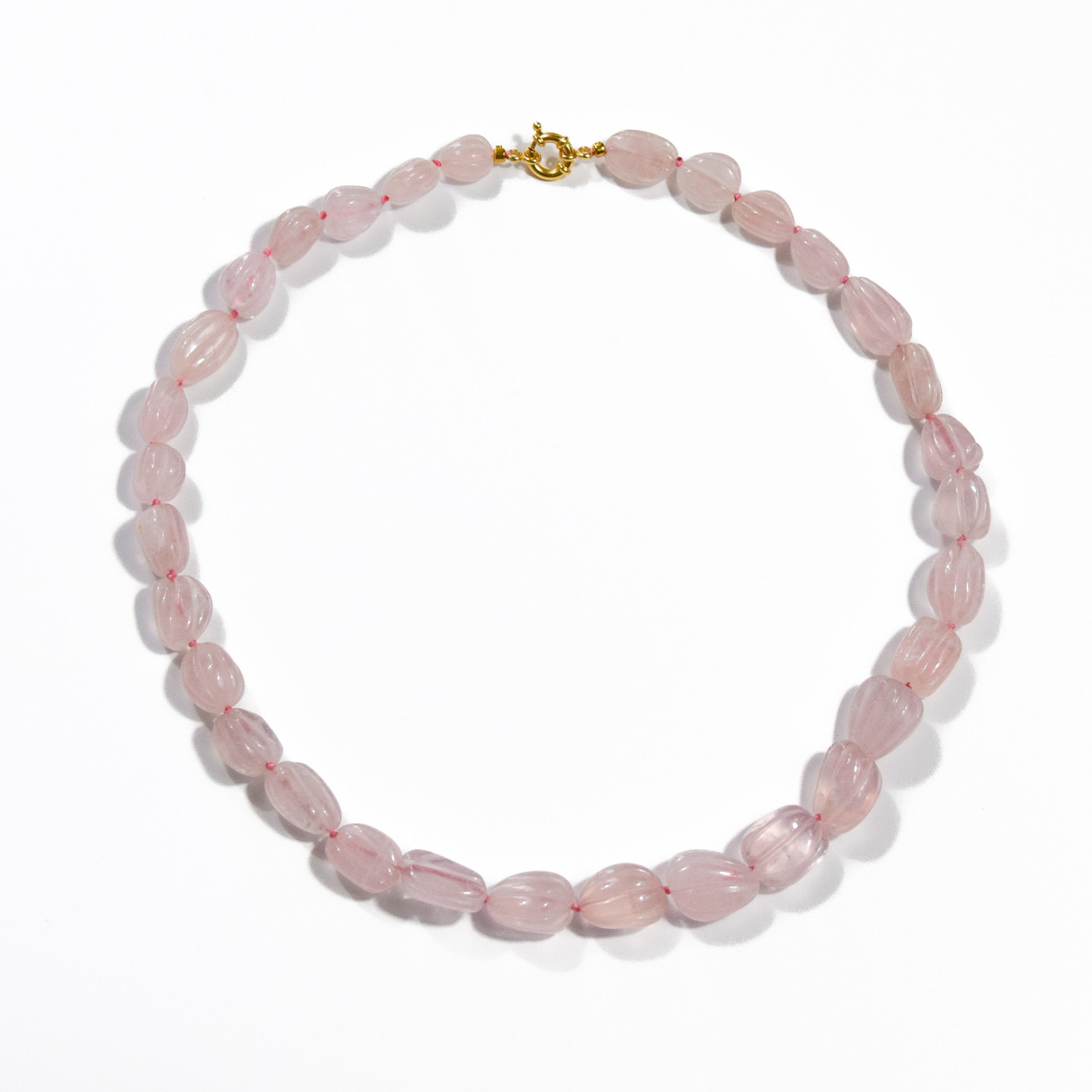 Rose Quartz Melon Necklace