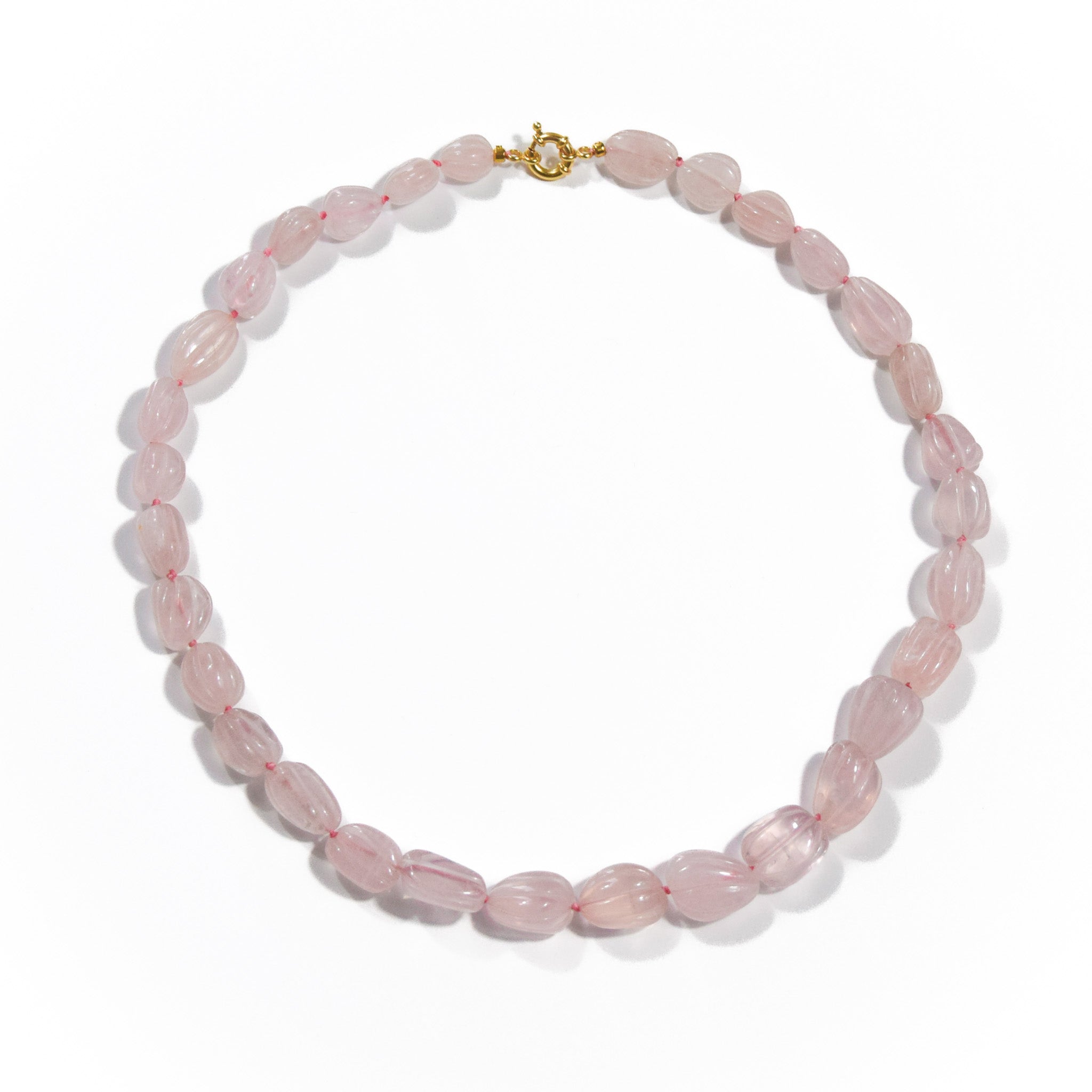 Rose Quartz Melon Necklace