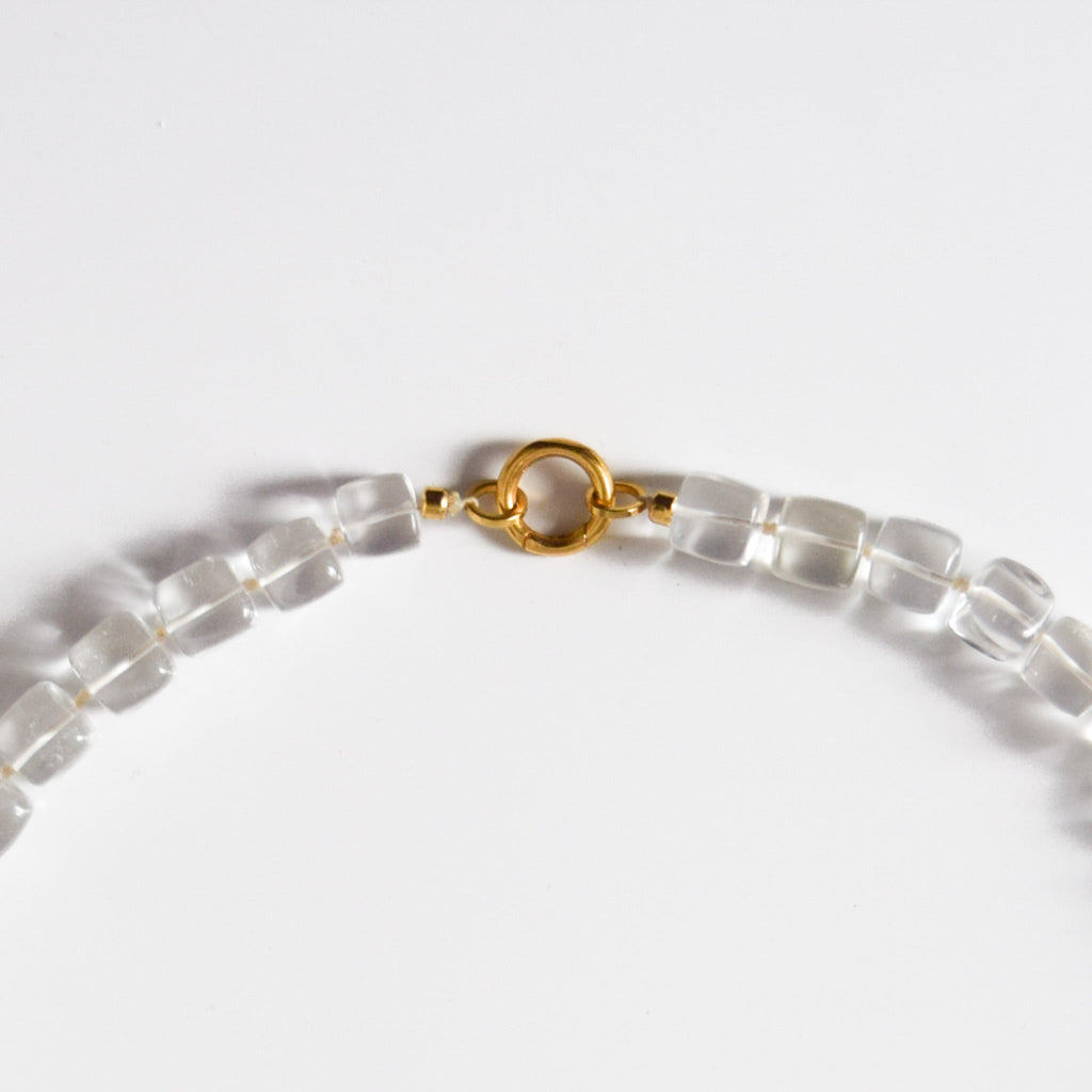 Cubed Clear Quartz Necklace