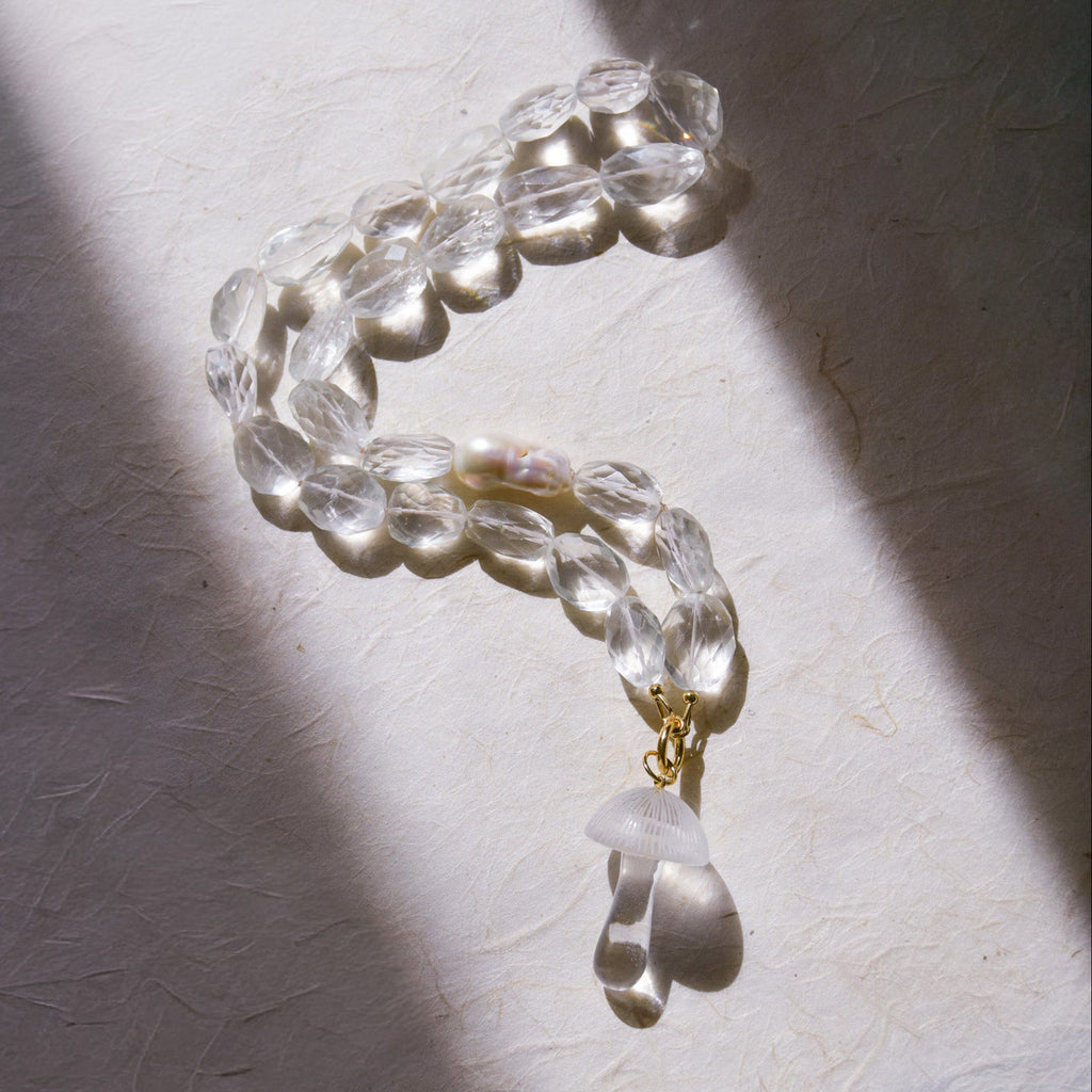 Strata — Clear Quartz Pearl Necklace