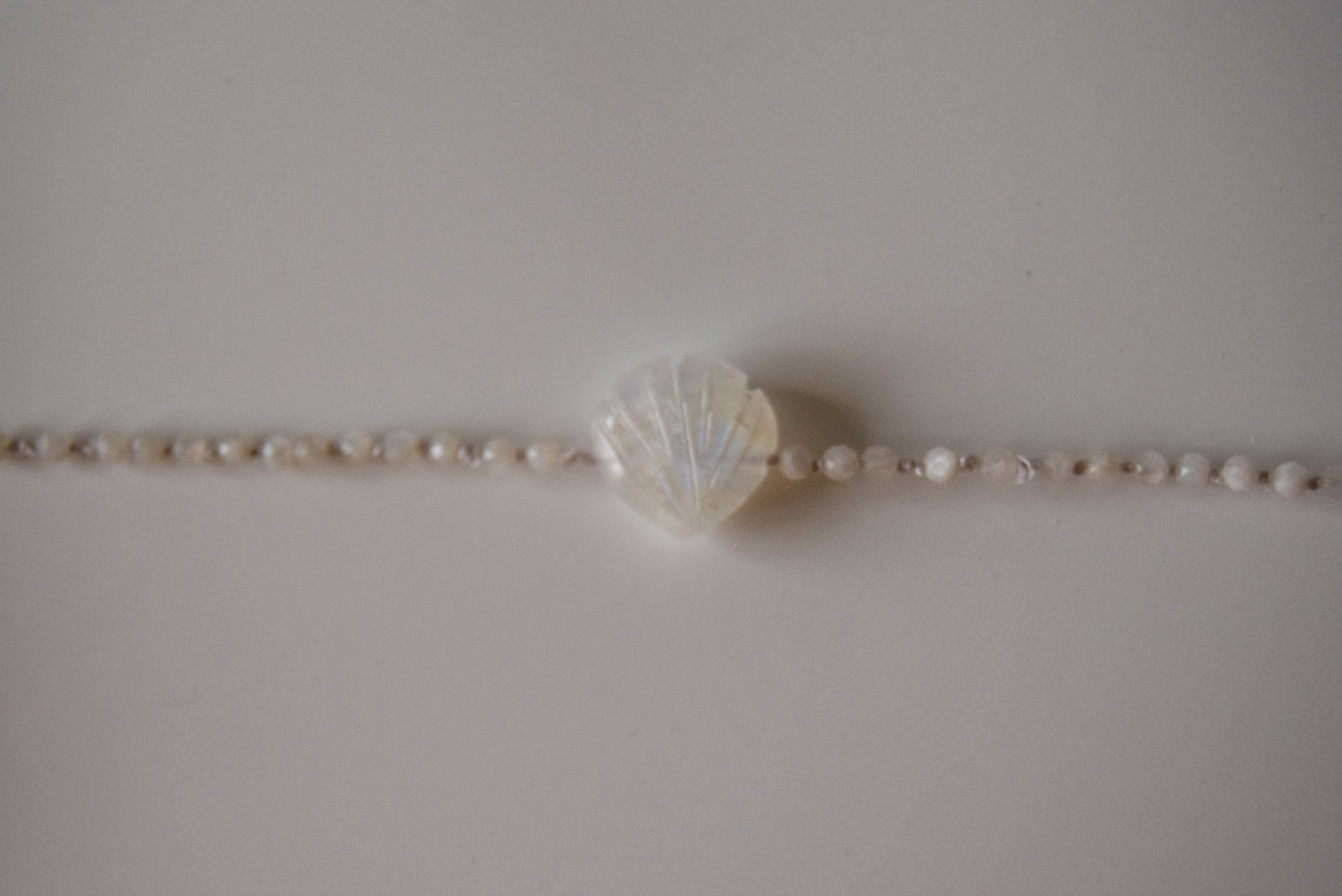 Witte Labradoriet Schelp Armband 