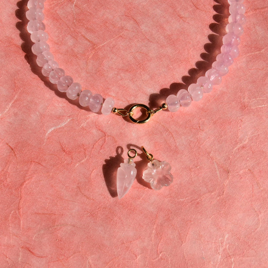 Sculpted — Rose Quartz Necklace