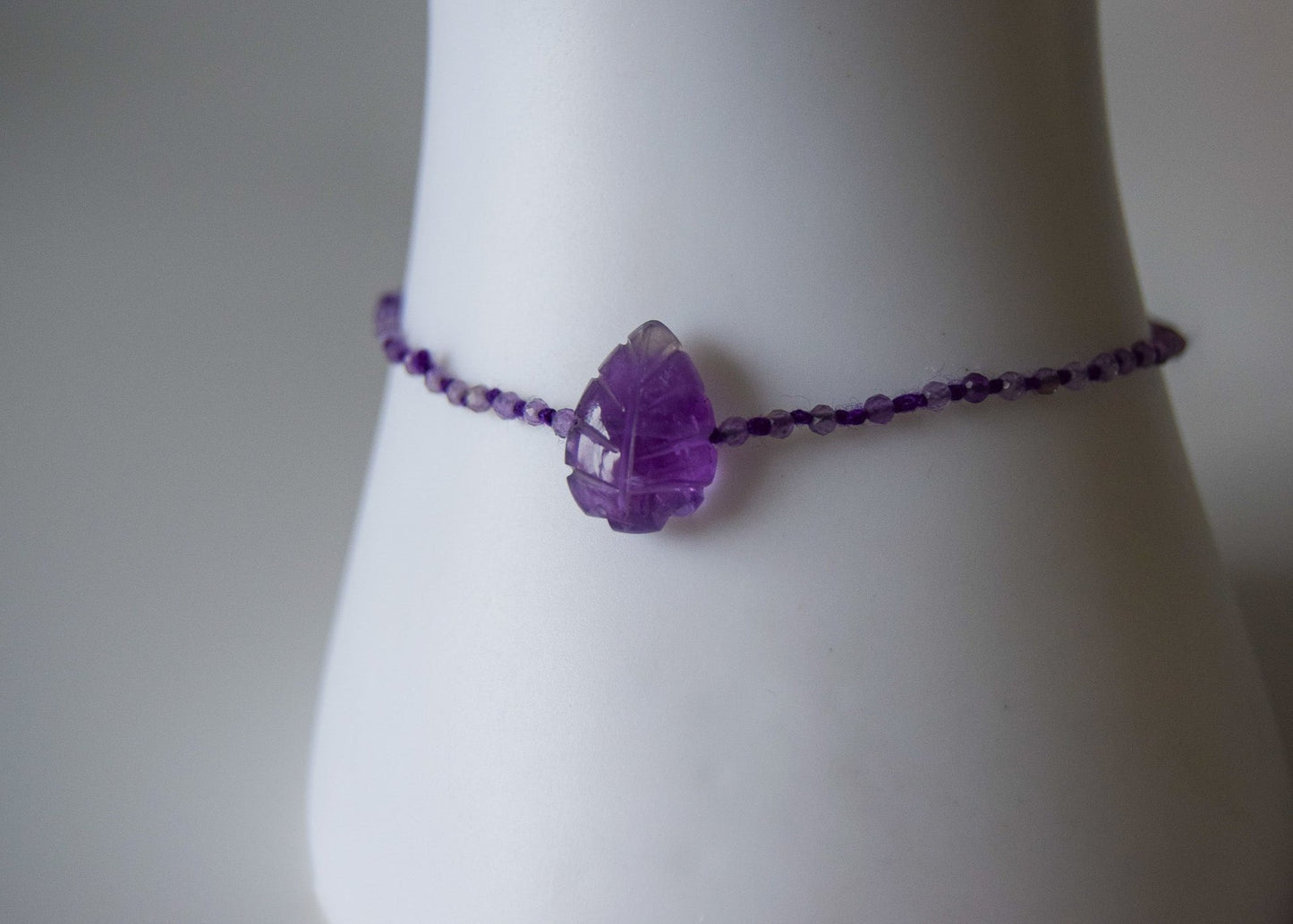 Amethyst Leaf Bracelet