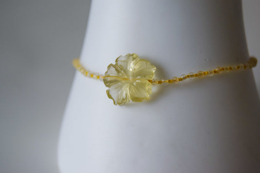 Lemon Quartz Flower Bracelet