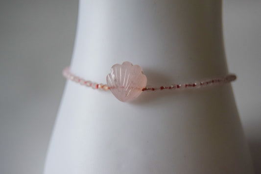 Rose Quartz Shell Bracelet