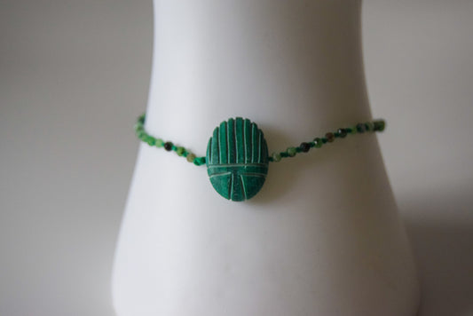 Malachite Scarab Bracelet