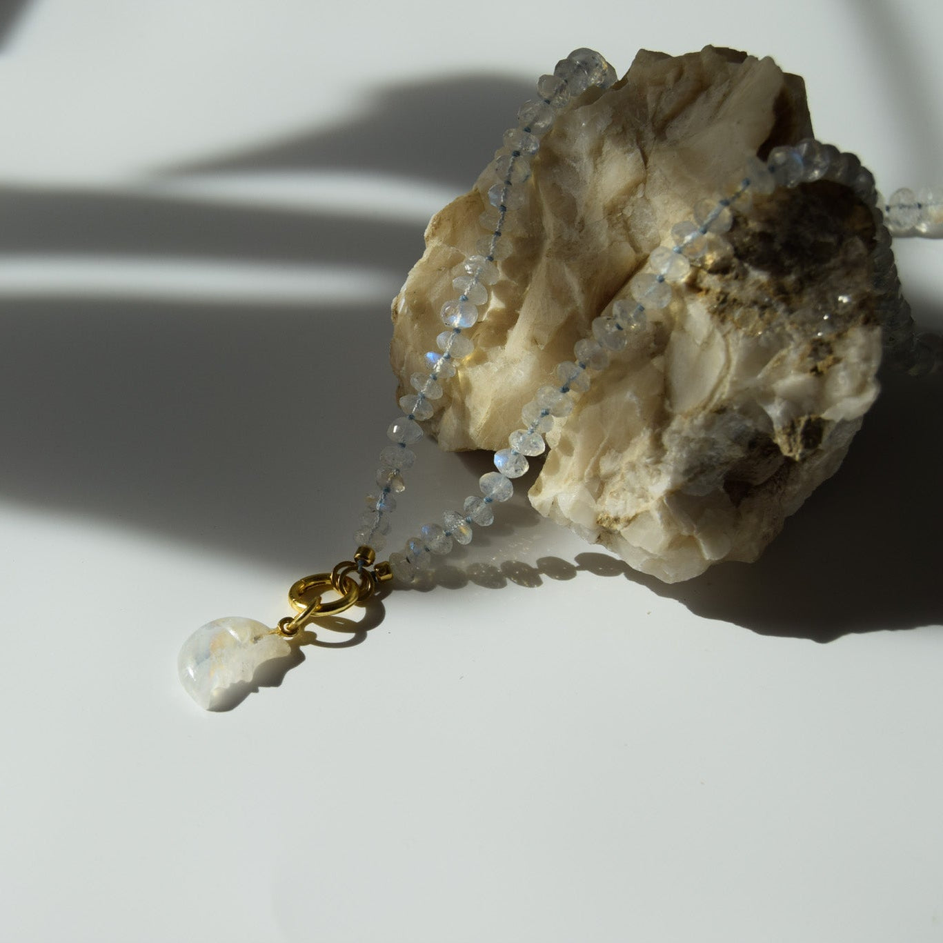 Facetted Rainbow Moonstone Necklace