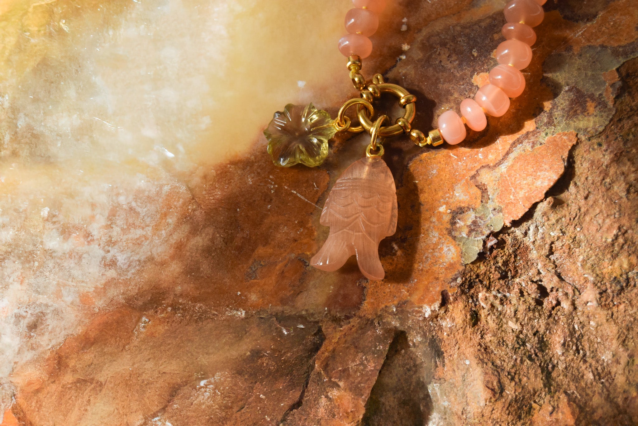 Peach Moonstone Necklace