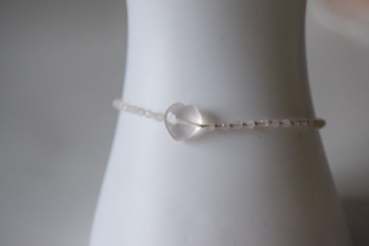 Clear Quartz Heart Bracelet