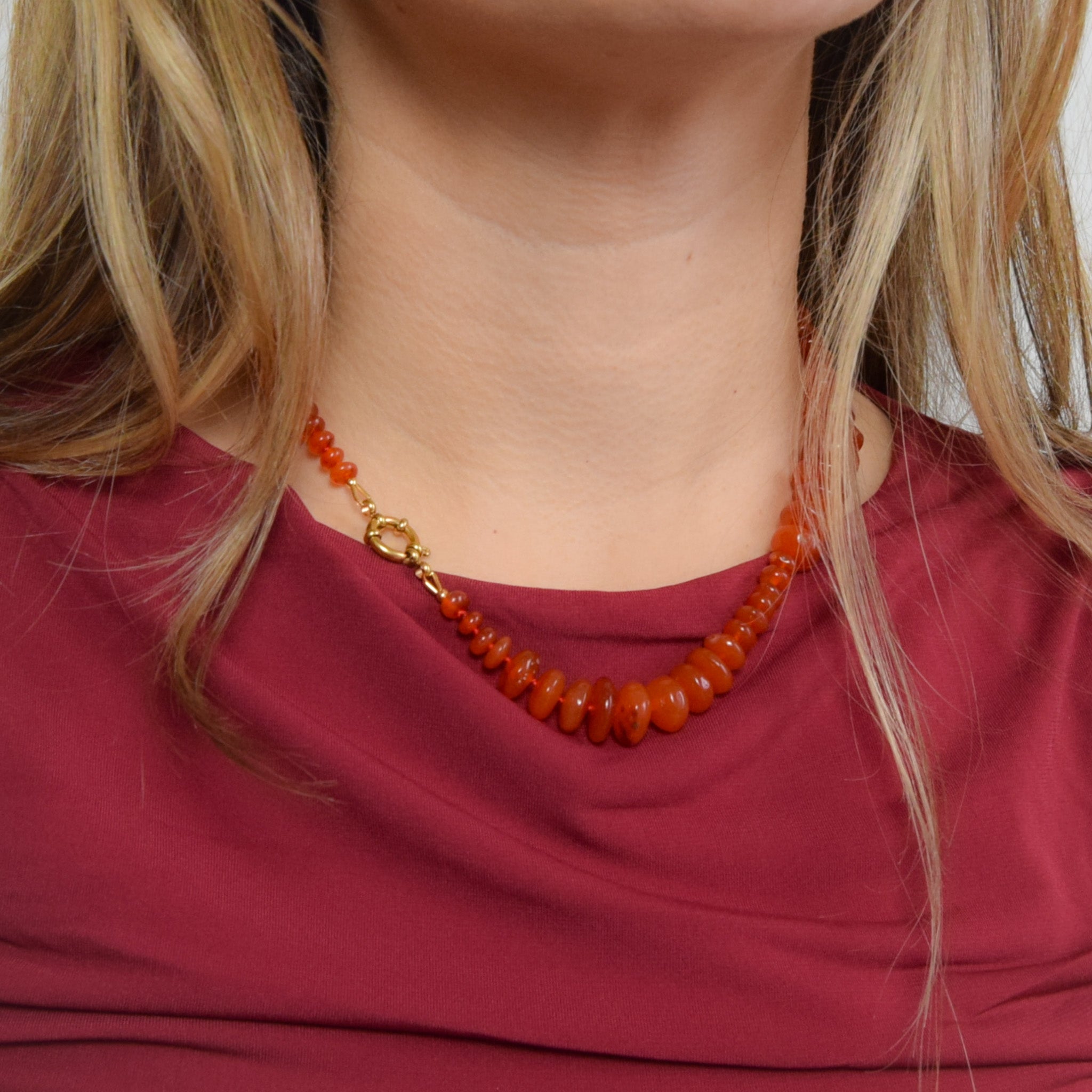 Soundwave Carnelian Necklace