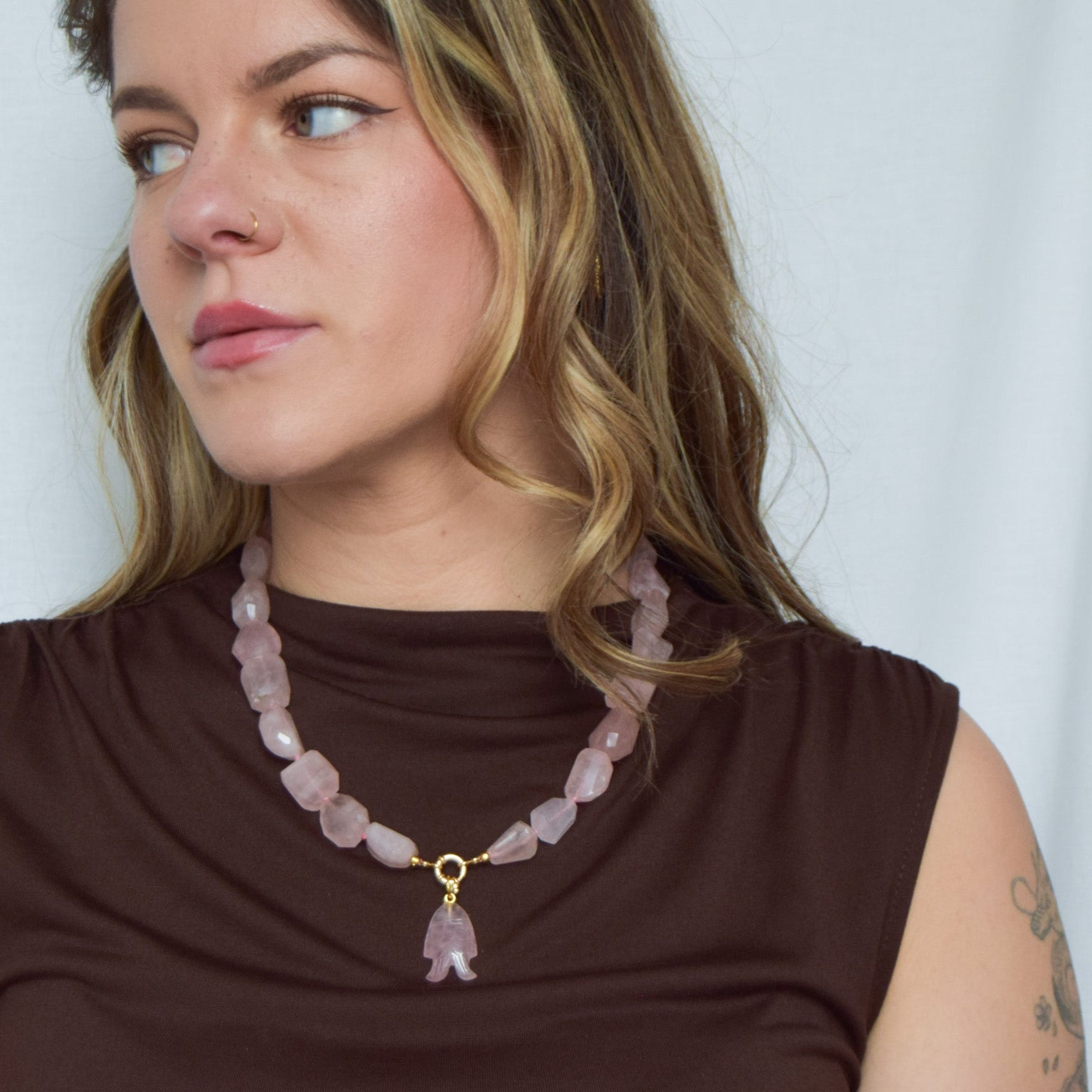 Strata — Rose Quartz Necklace