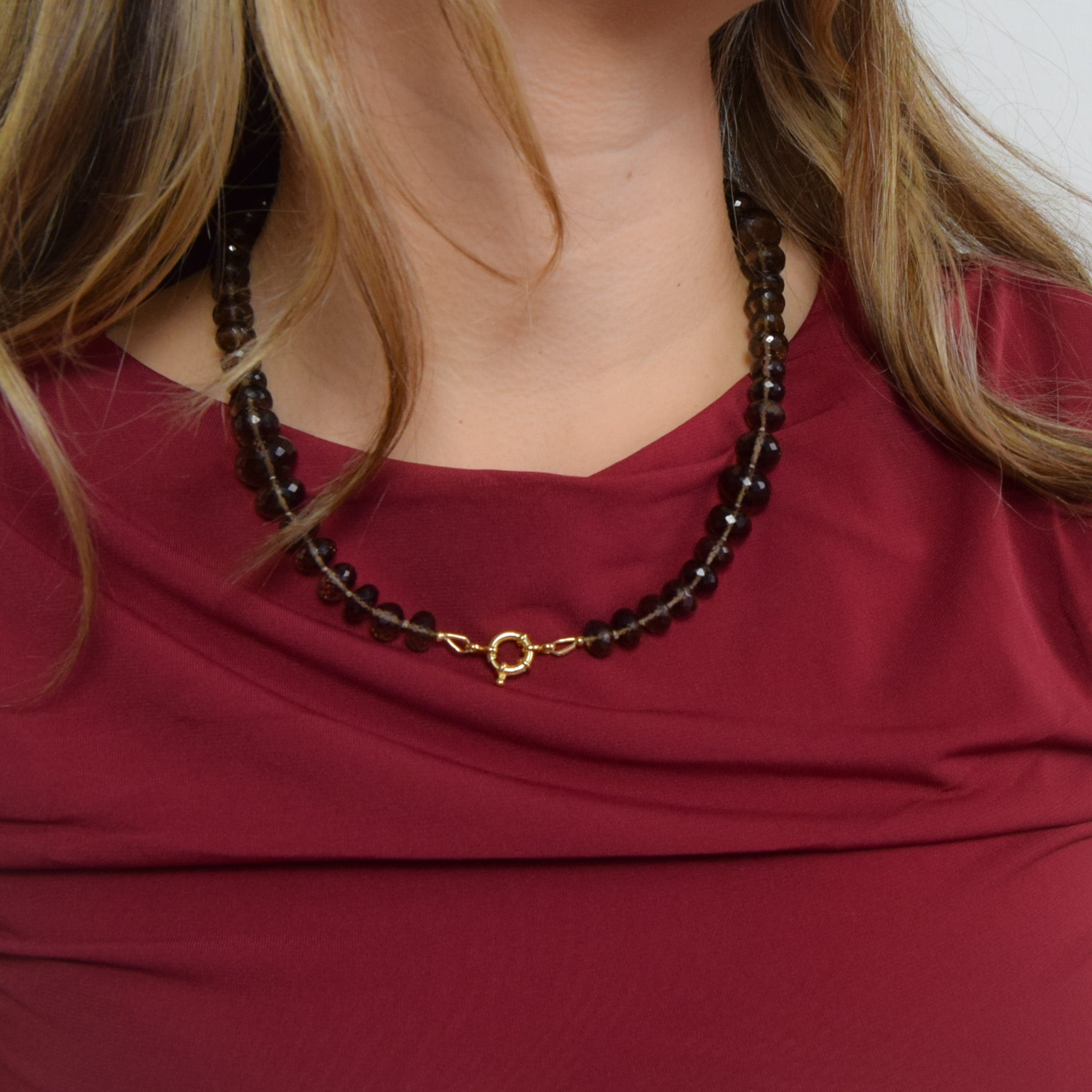 Soundwave Smokey Quartz Necklace