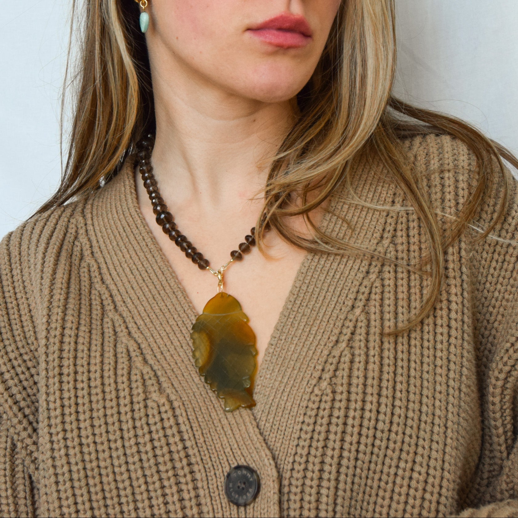 Soundwave Smokey Quartz Necklace