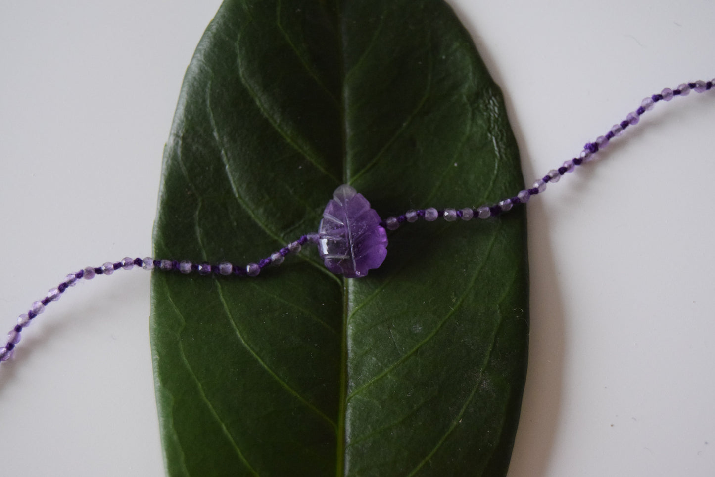 Amethyst Leaf Bracelet