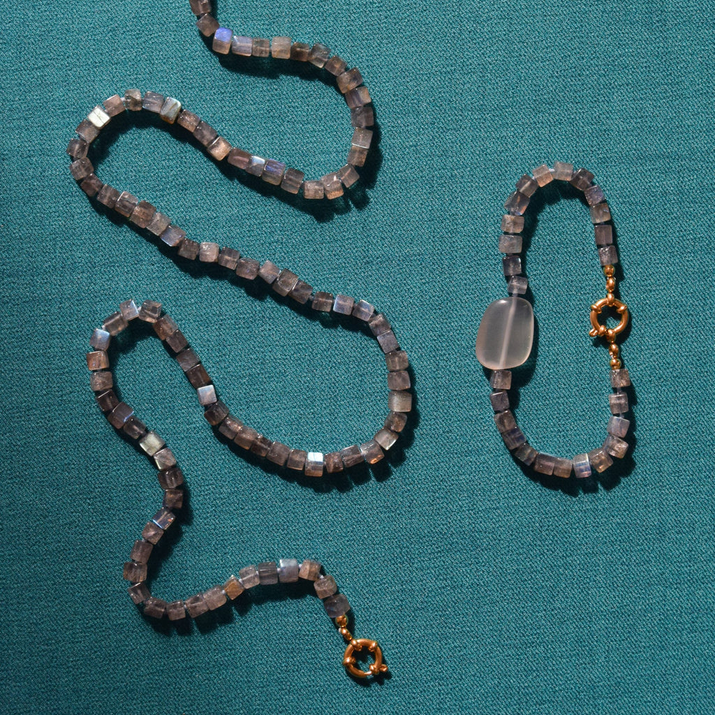 Angular — Moonstone & Labradorite Bracelet