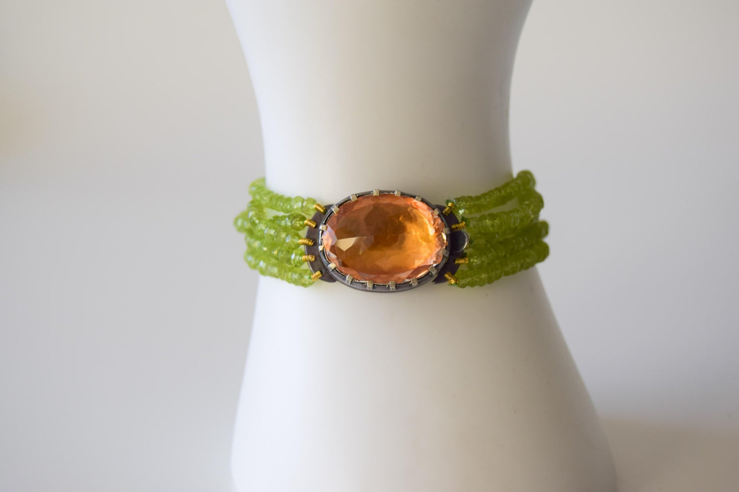 Quartz and Peridot Bracelet