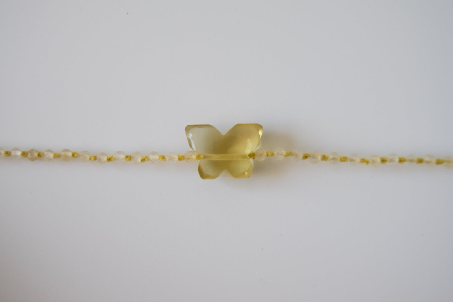 Lemon Quartz Butterfly Bracelet