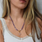 Pink Amethyst Cube Necklace