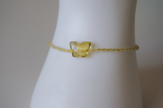 Lemon Quartz Butterfly Bracelet