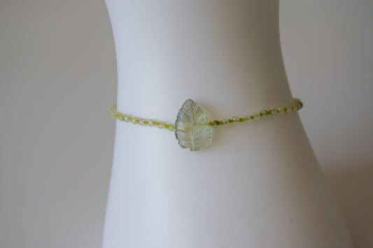 Prasiolite Leaf Bracelet