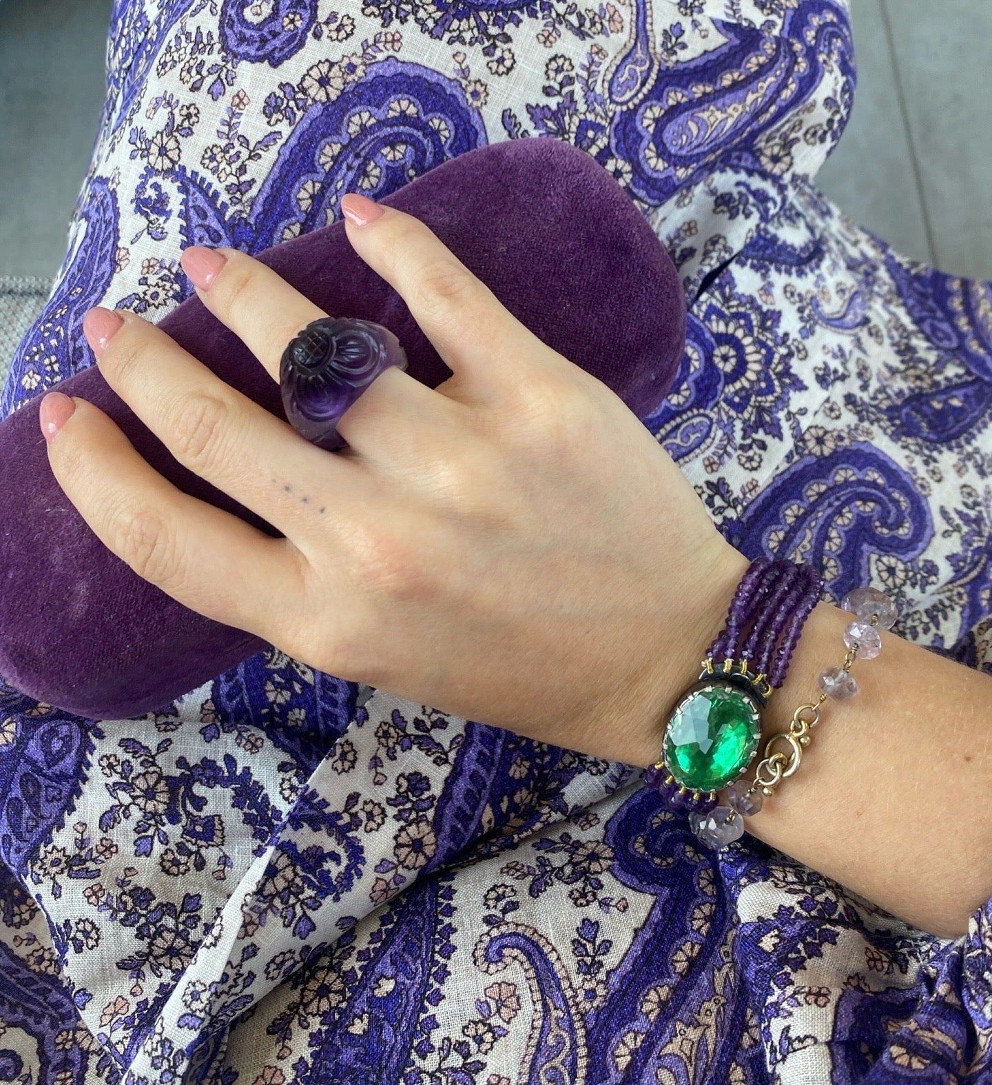 Quartz and Amethyst Bracelet